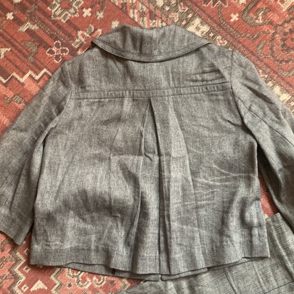 Adorable Banana Republic linen suit. EUC GRAY/black mini houndstooth print - Picture 8 of 9